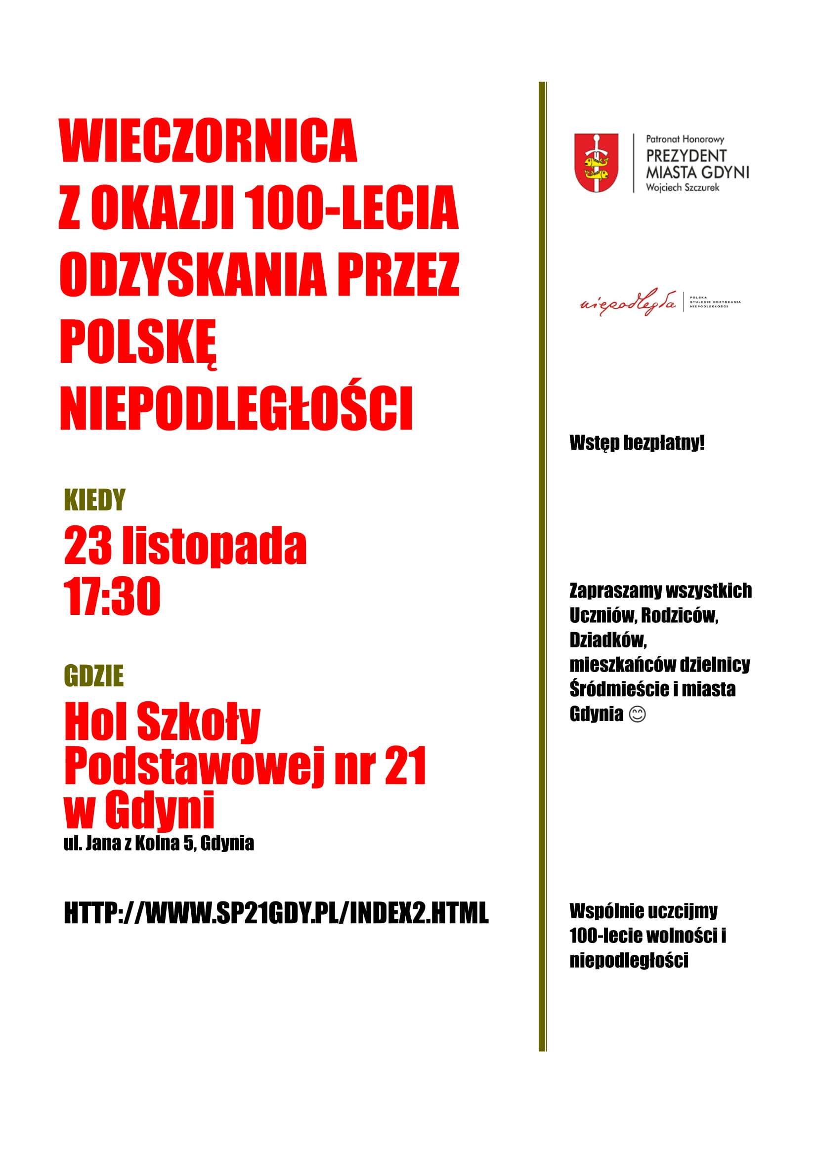 PLAKAT PROMUJĄCY WIECZORNICĘ 1