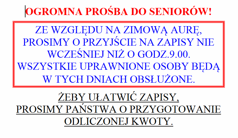 Prośba do seniorów