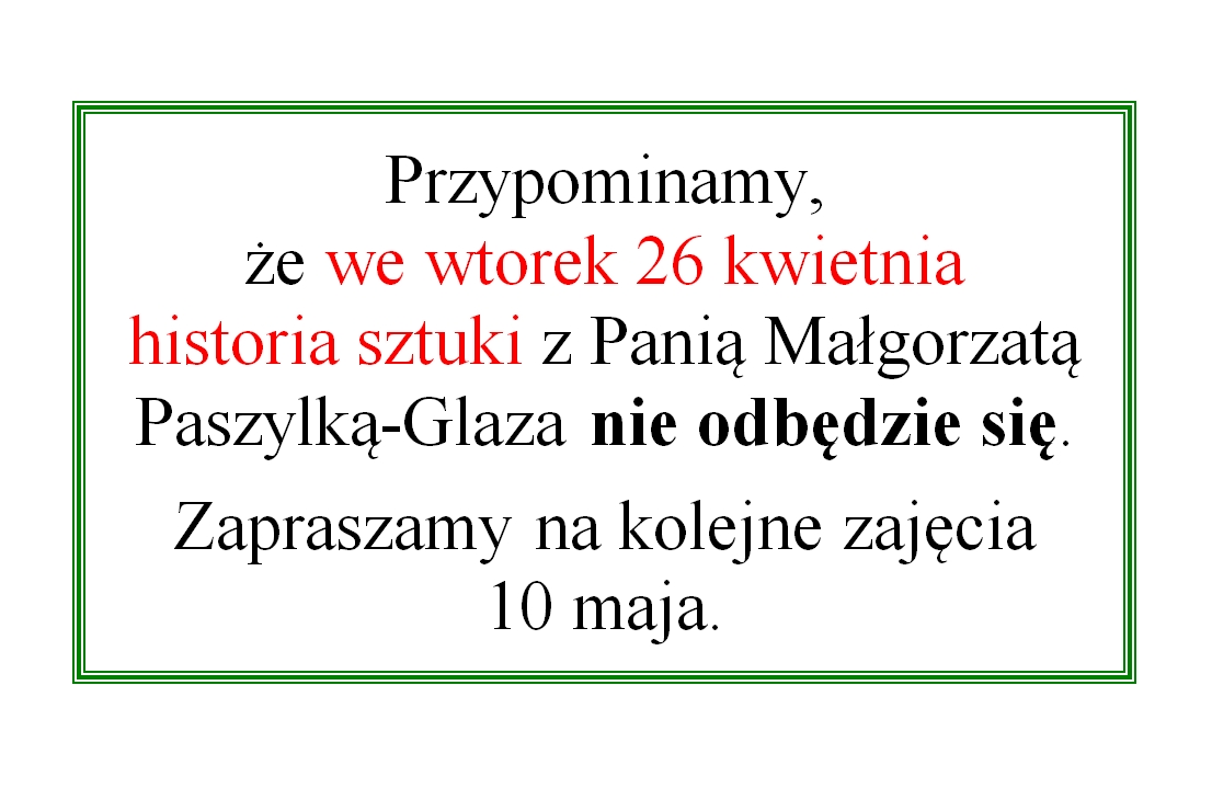 historia sztuki 26.04.2016