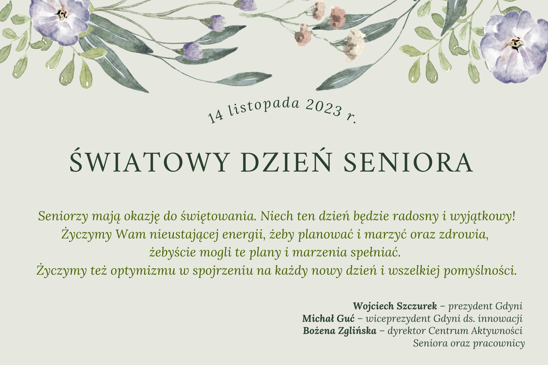 1. światowy dzień seniora życzenia