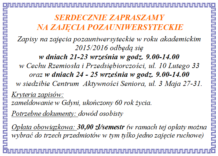 zapisy pozauniwersyteckie 2015