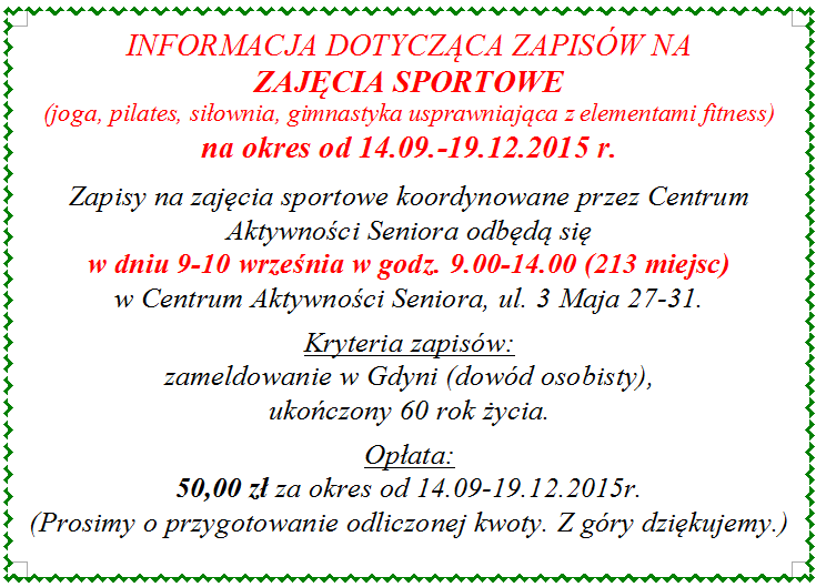 zapisy sportowe 2015